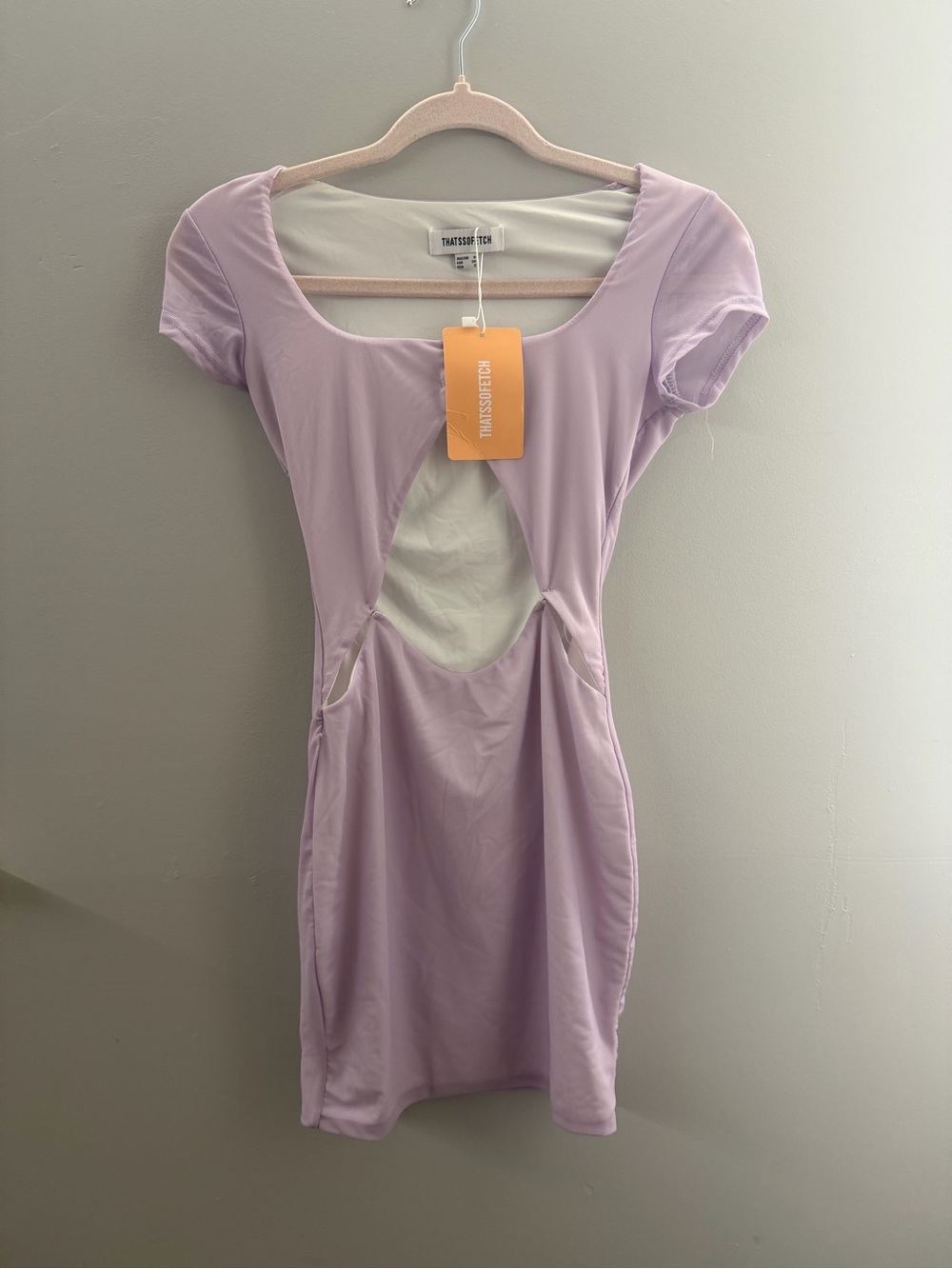 ThatsSoFetch Lilac Cutout Scoop Mini Dress